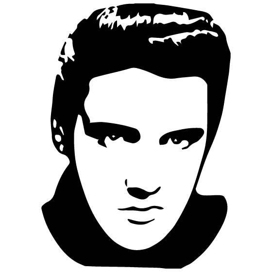 Elvis clipart portrait. Decals stickers vehicle famous
