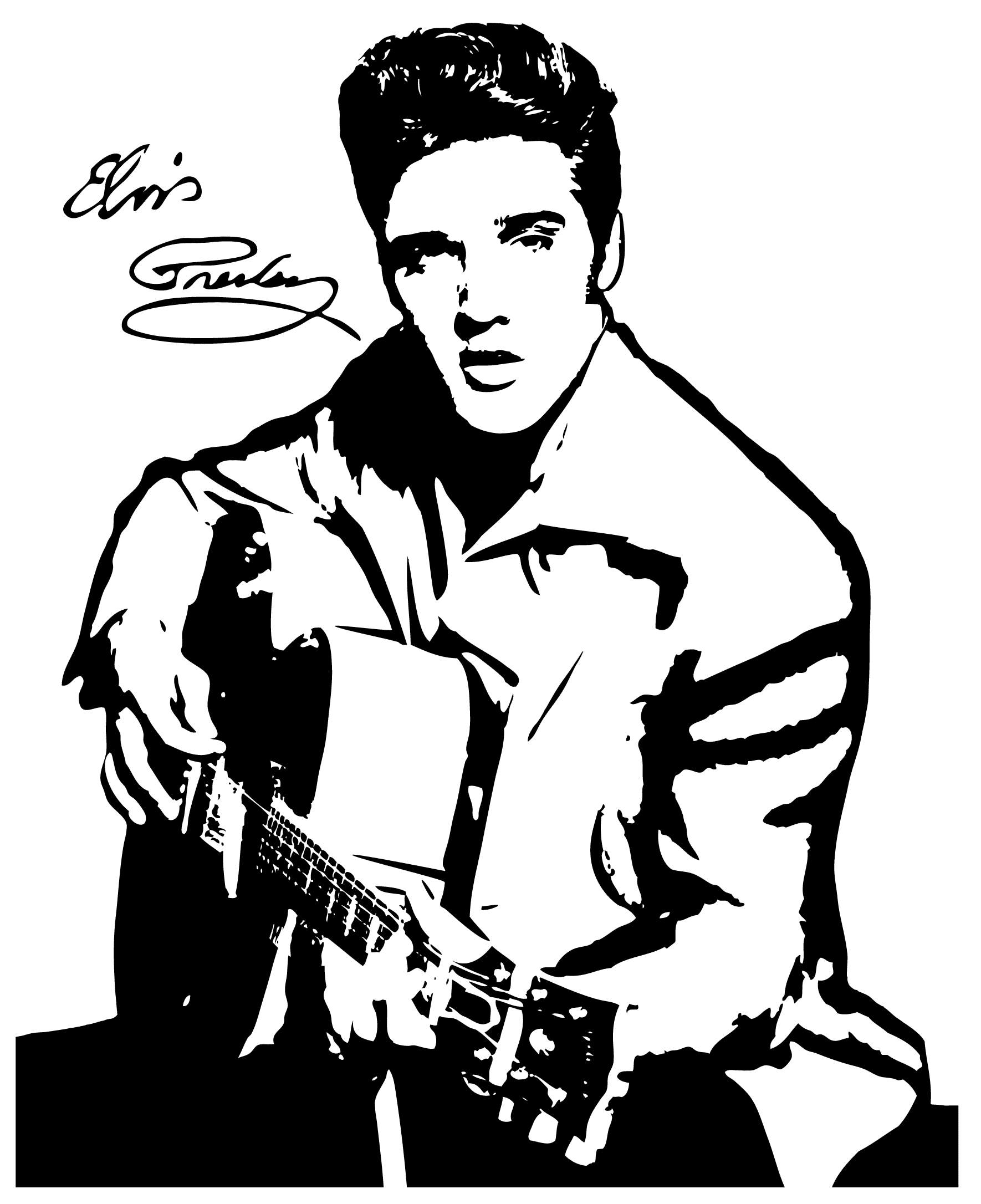 Line drawing at getdrawings. Elvis clipart portrait