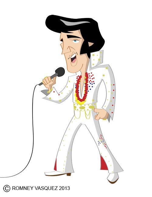  interesting presley cartoon. Elvis clipart singing drawing