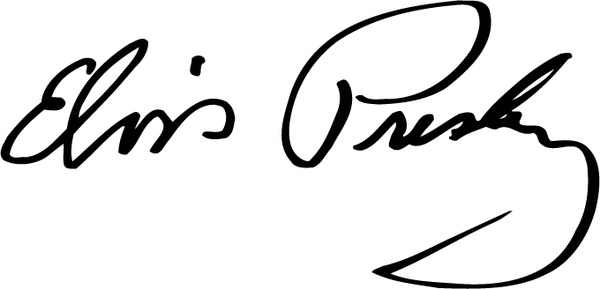 Presley signature free vector. Elvis clipart template