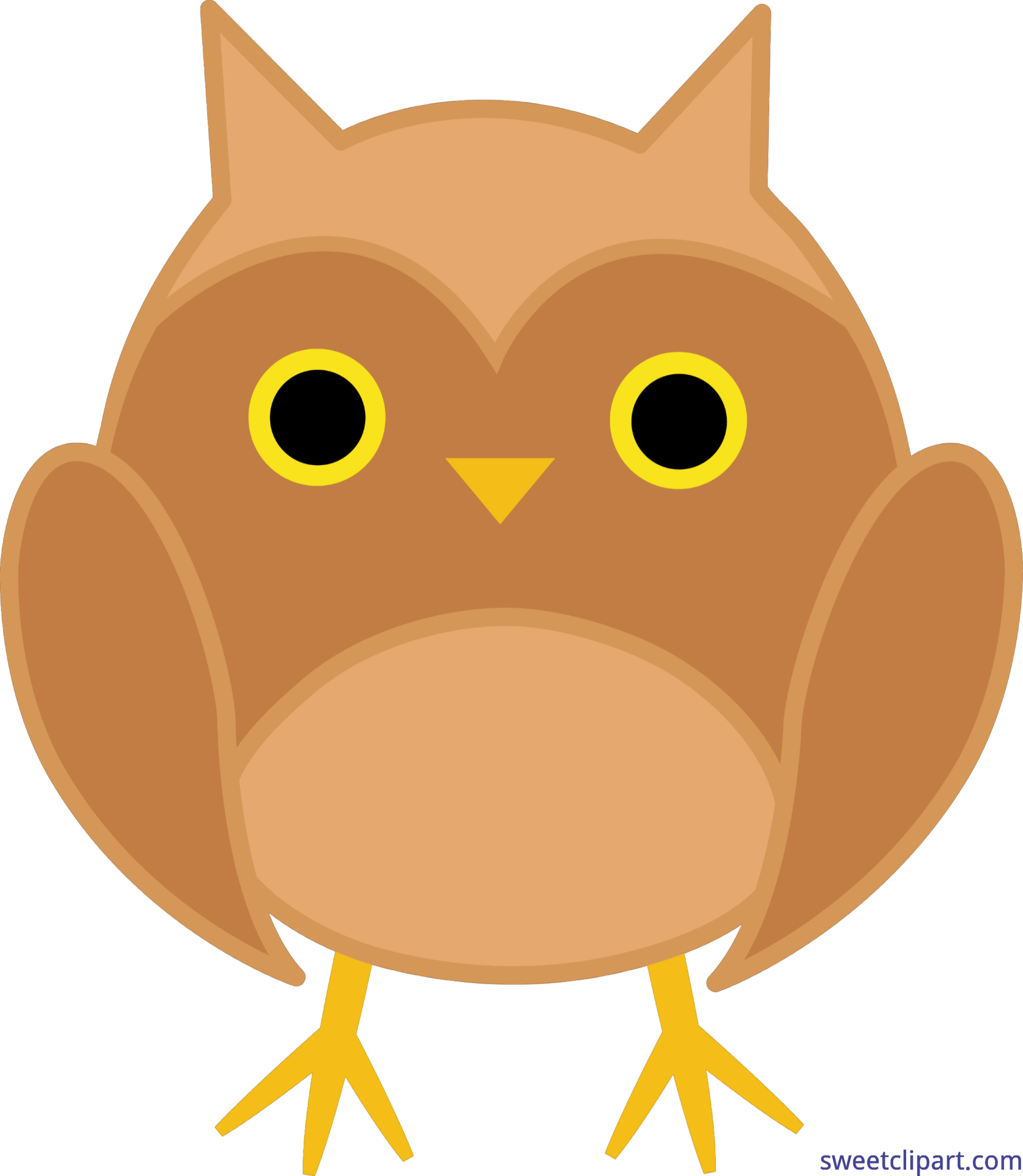 Owls clipart little owl. Cute brown clip art
