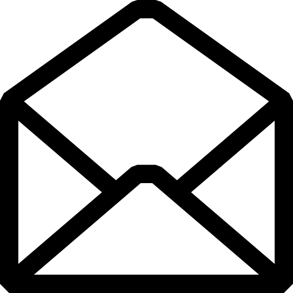 Email black and kid. White clipart mail