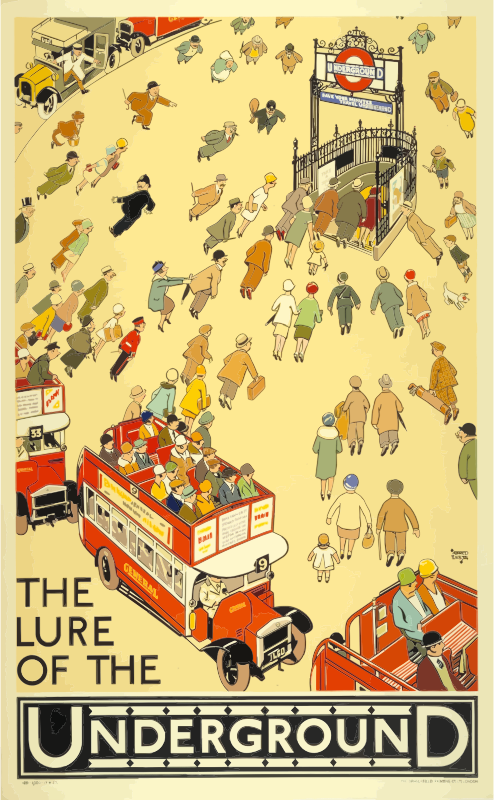 Email clipart poster. Vintage travel london underground