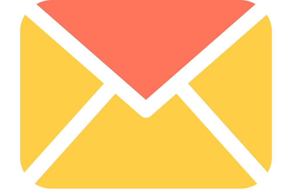 Mail icon feature admark. Email clipart yellow envelope