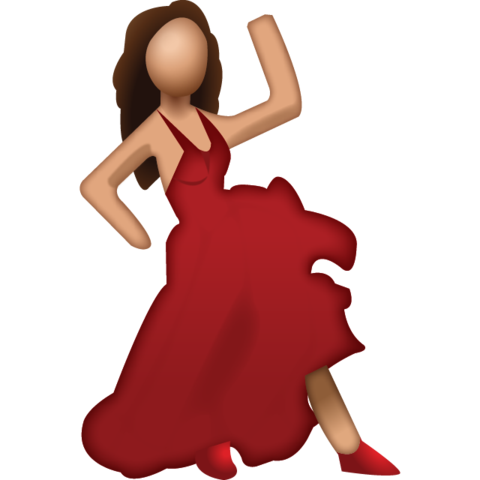 Emoji clipart dancing. Dancer with red dress