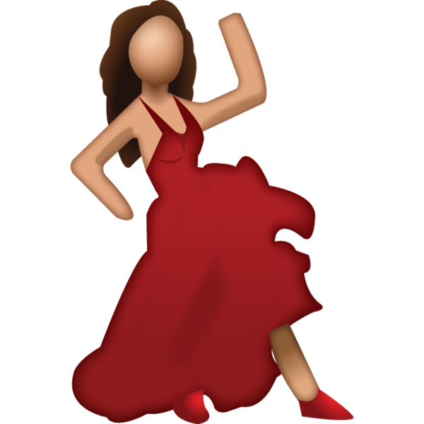 Dancing png tell your. Emoji clipart dress