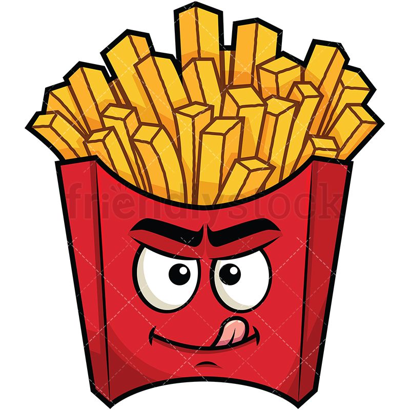Fries clipart potato fry. Evil look french emoji