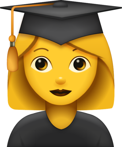 Graduated woman iphone apple. Graduate clipart emoji