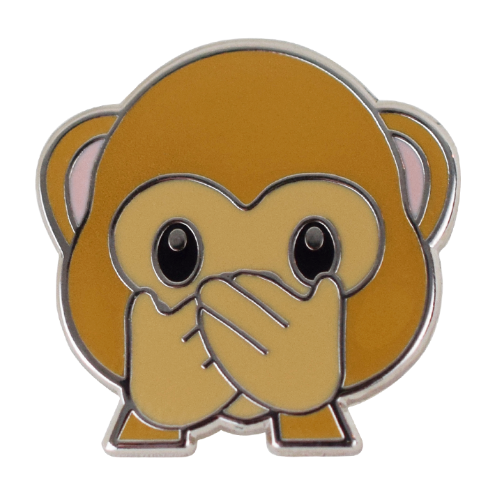 Emoji clipart monkey. Speak no evil pin