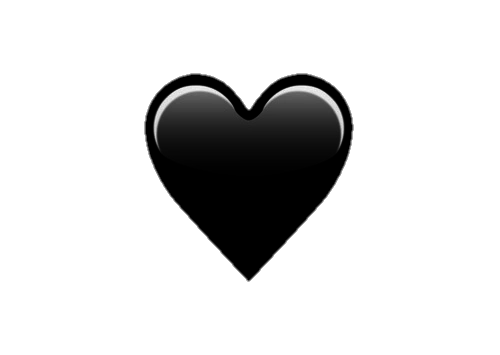 Black heart . Emoji hearts png