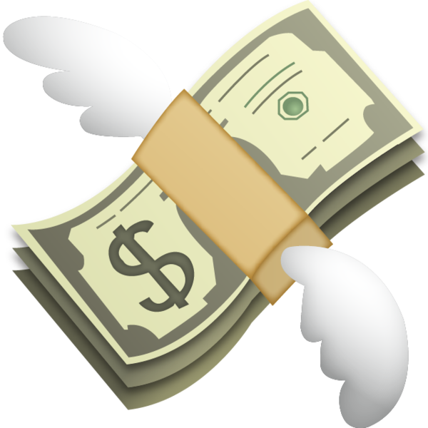 Download with wings island. Emoji money png