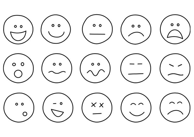 emotions clipart black and white