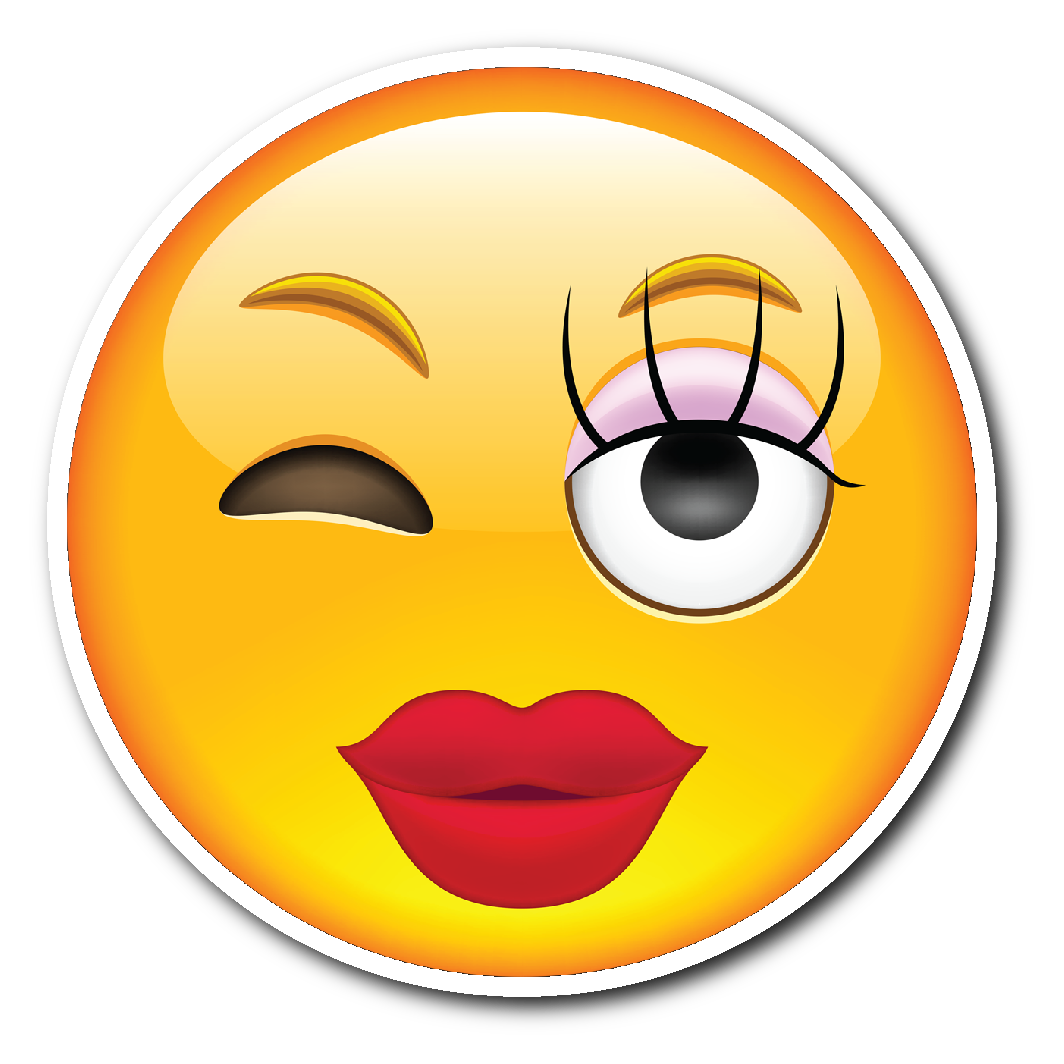 Wow clipart surprised face. Girly smiley emoji vinyl