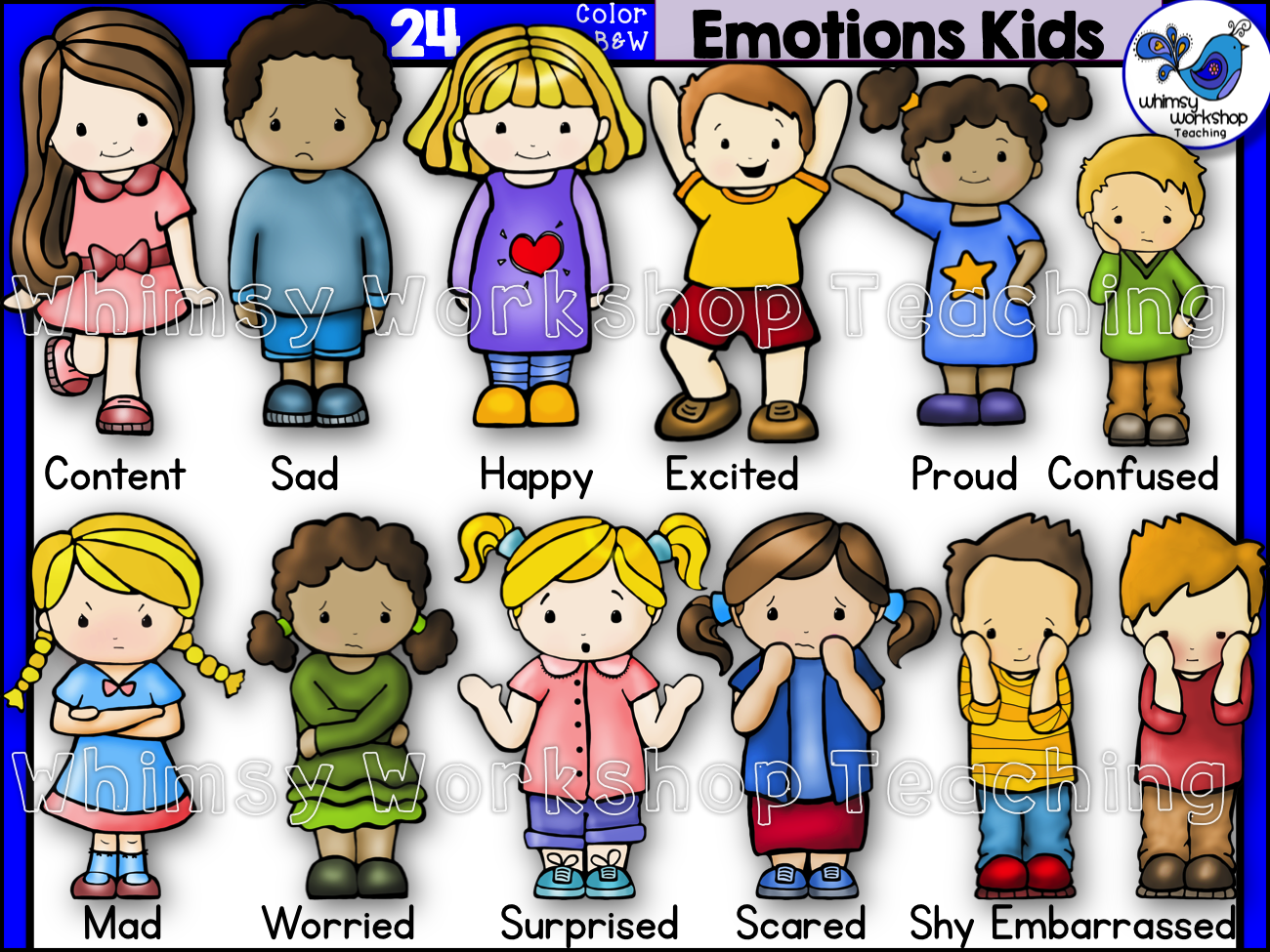 emotions clipart excited child