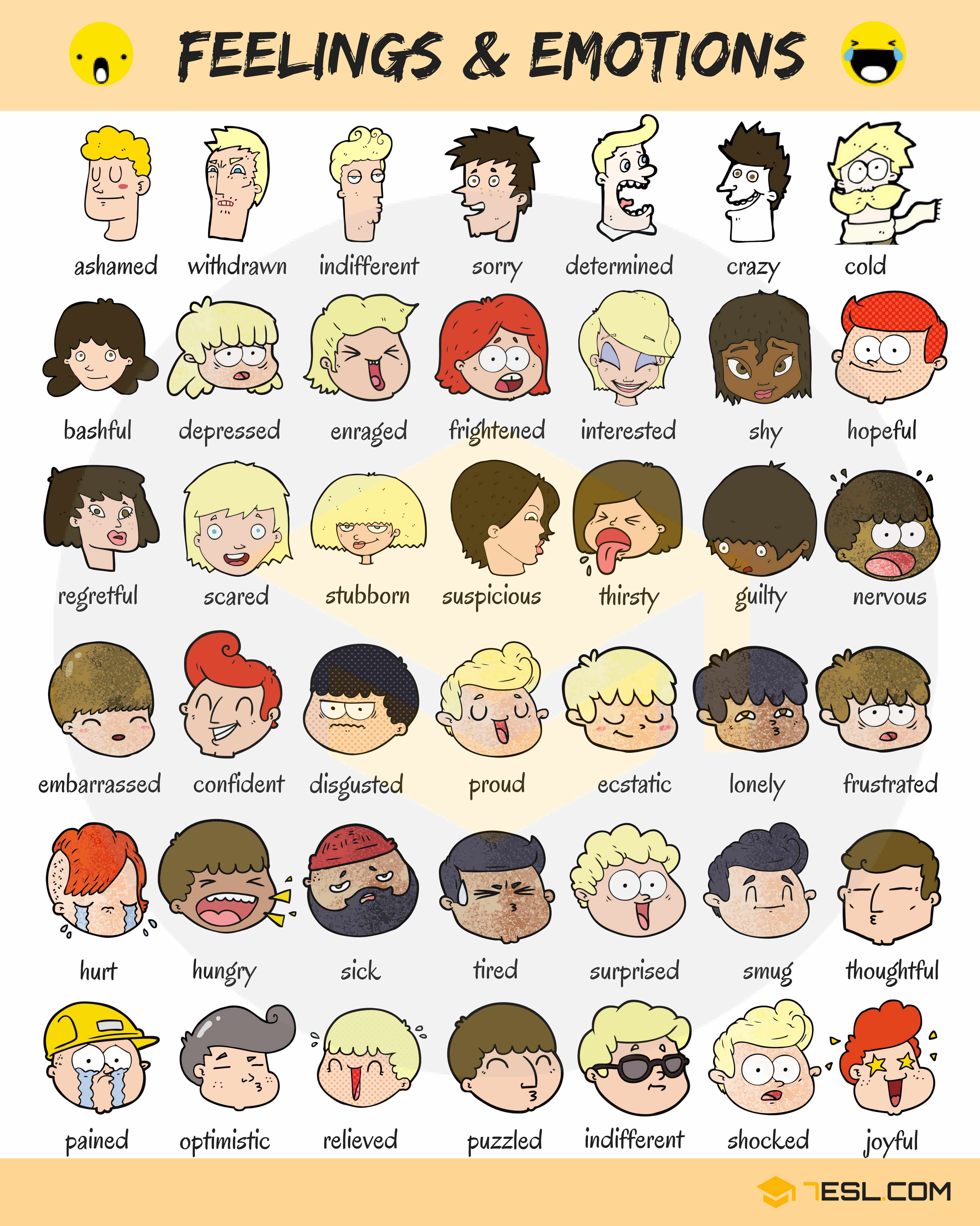emotions clipart feeling word