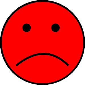 emotions clipart red sad face