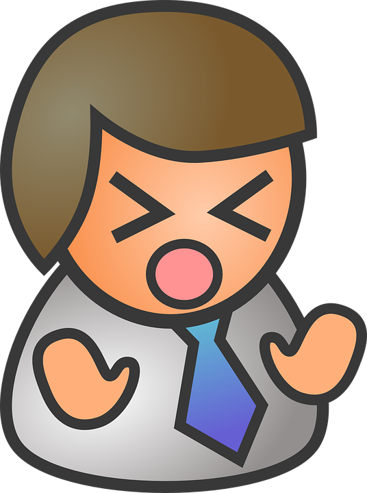 Cartoon angry person group. Employee clipart mad