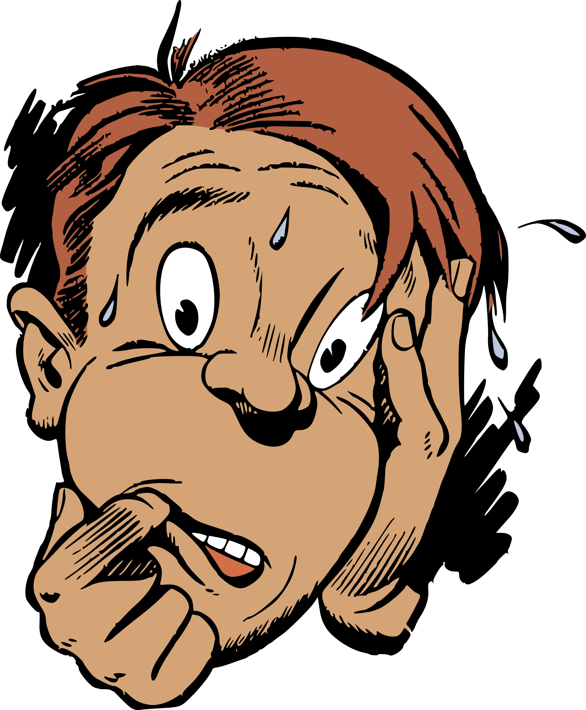 Cartoon worried face group. Worry clipart spasmodic
