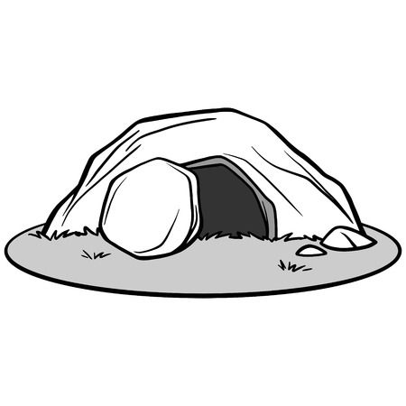 empty tomb clipart black and white