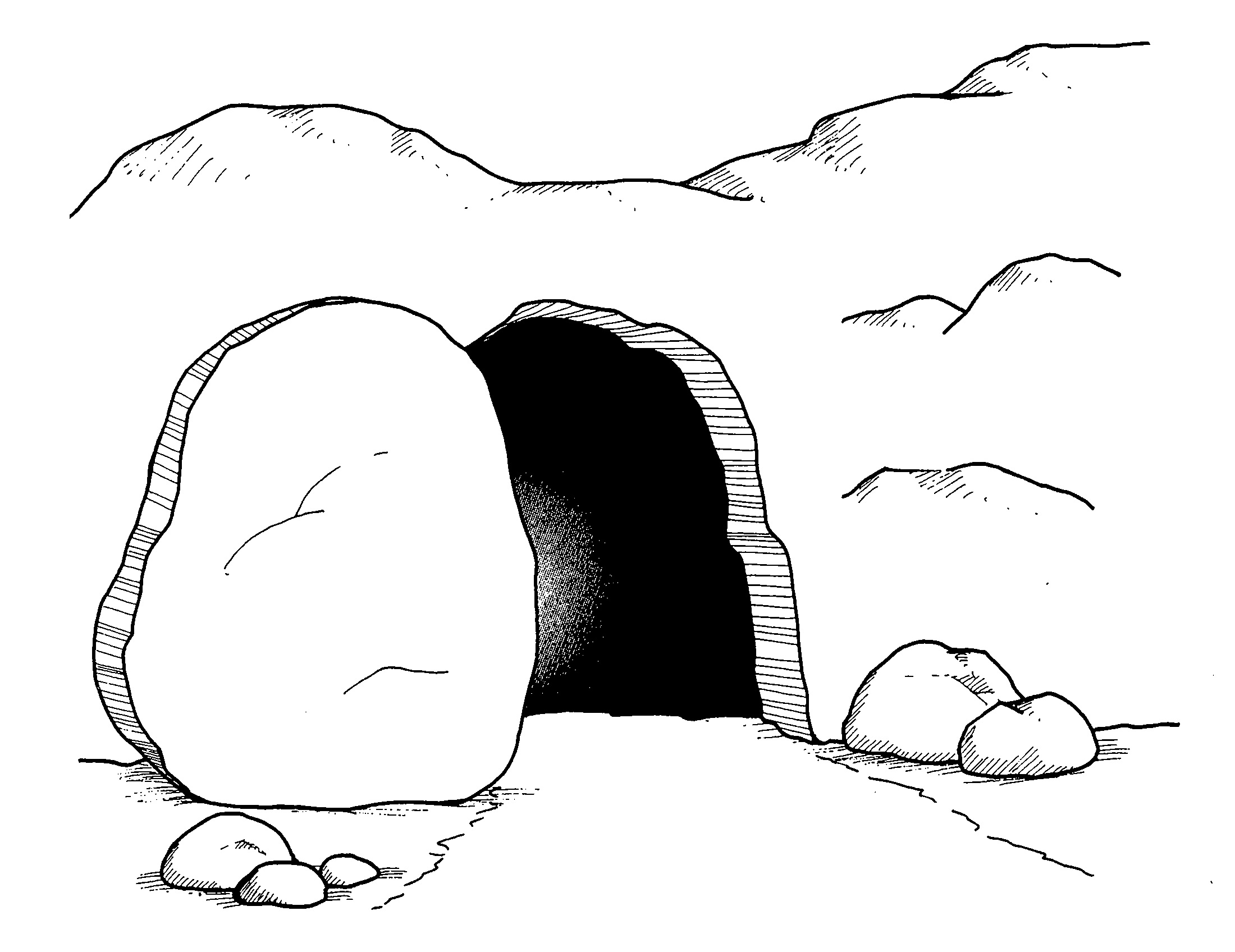 empty tomb clipart cave