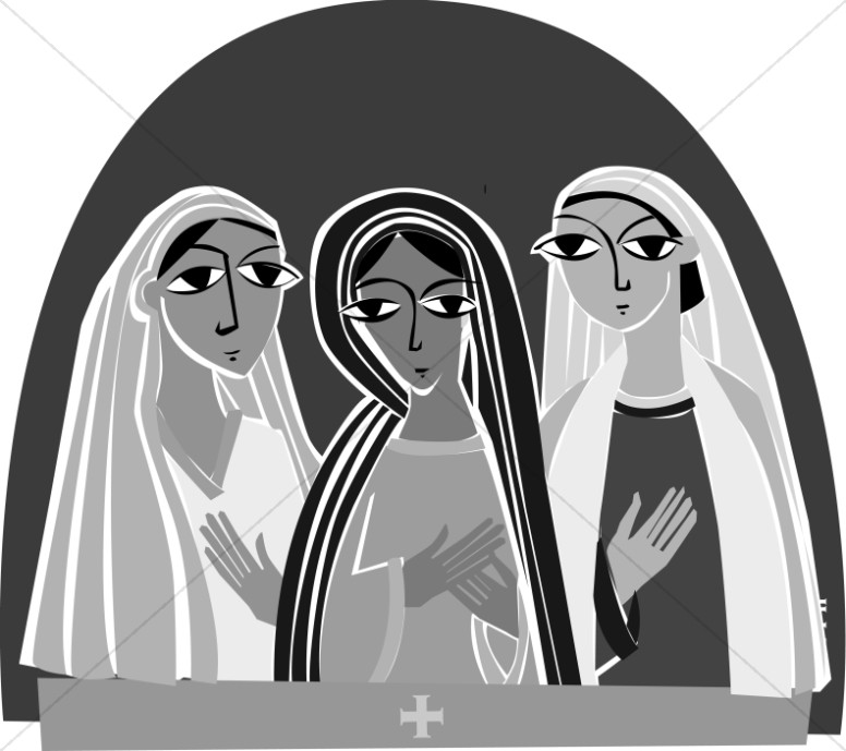 Empty tomb clipart death jesus resurrection. Women mourn for the