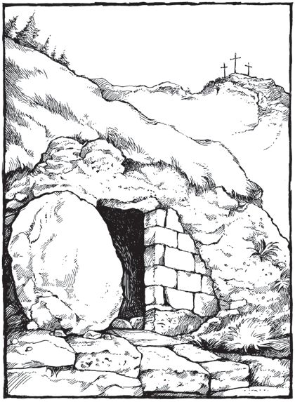 empty tomb clipart drawing