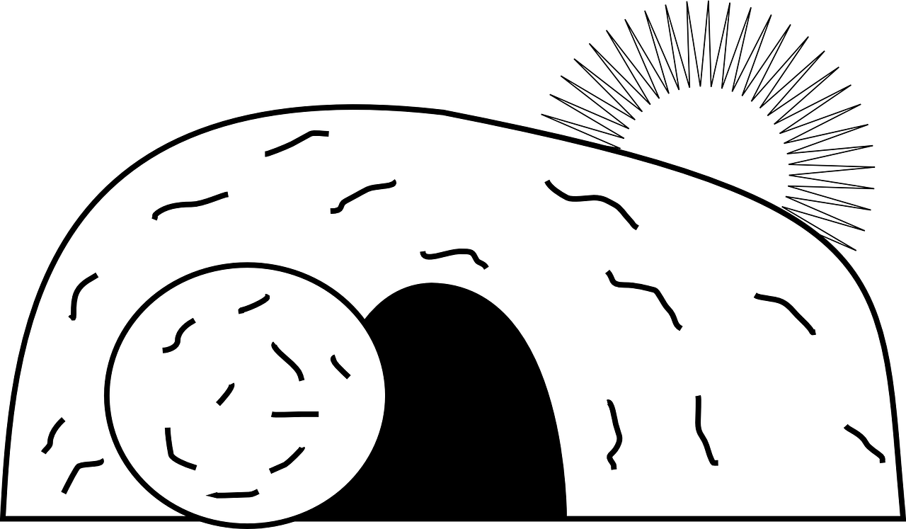 empty tomb clipart rolled away