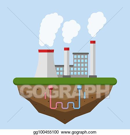 Energy clipart geothermal plant. Vector concept eco friendly