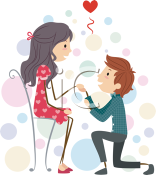 engagement clipart courtship