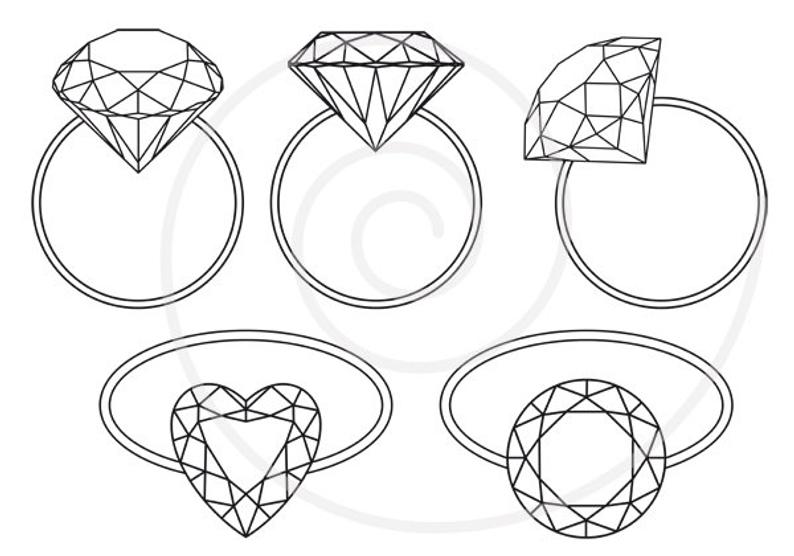Engagement clipart digital. Diamond ring clip art