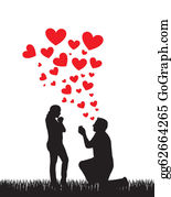 engagement clipart love proposal