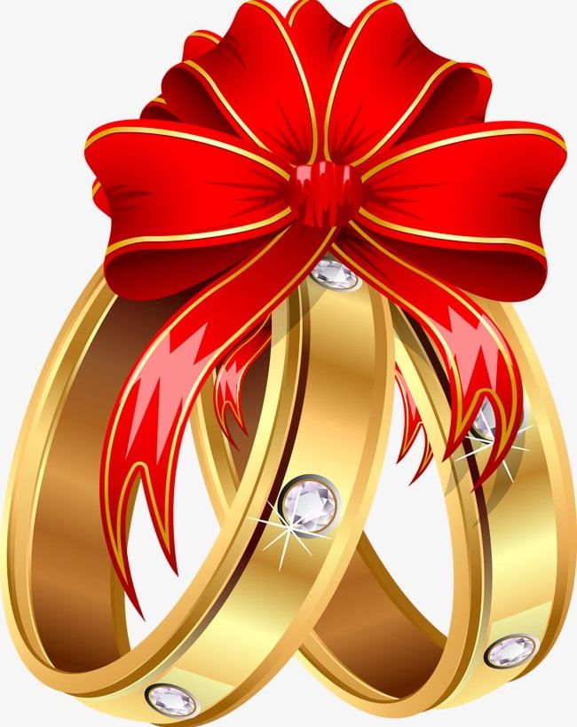 Gold rings png colored. Engagement clipart ribbon
