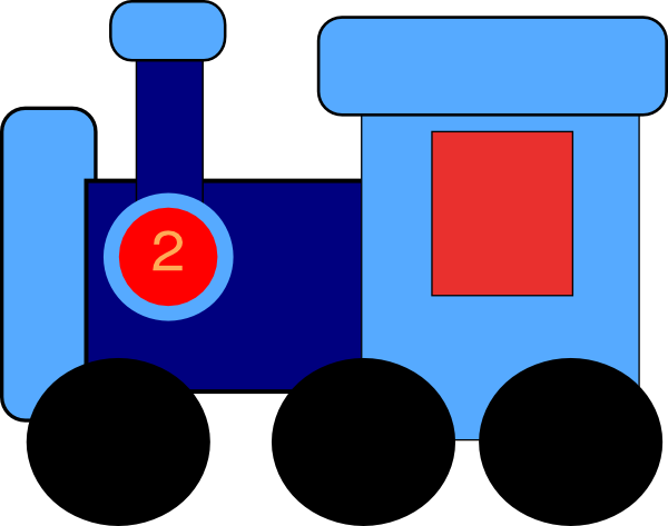 engine clipart blue train