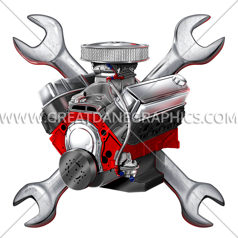 Block wrenches production ready. Engine clipart wrench