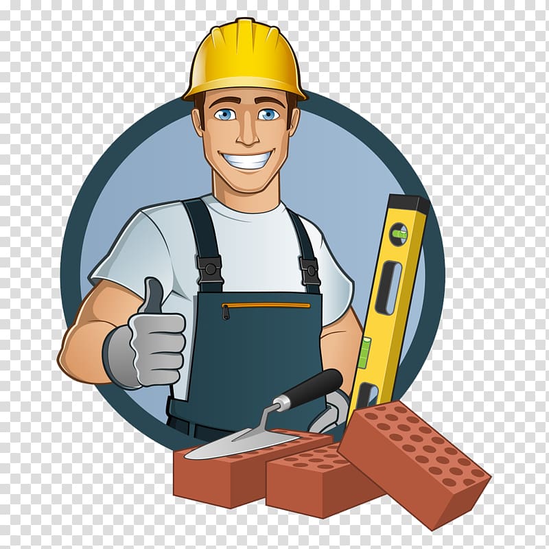 Construction illustration bricklayer masonry. Engineering clipart builder