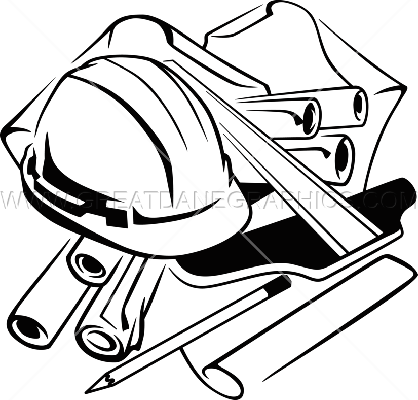 engineer clipart black and white