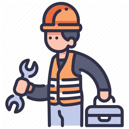 Engineer clipart service engineer.  industry filled outline