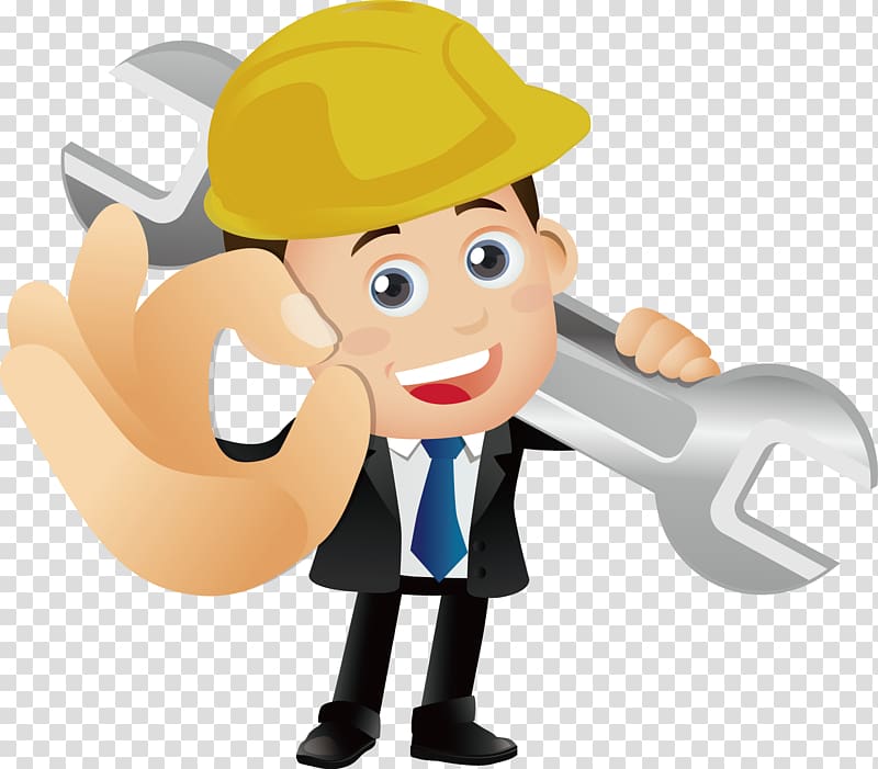 Engineering clipart architecture engineer. Man holding open wrench