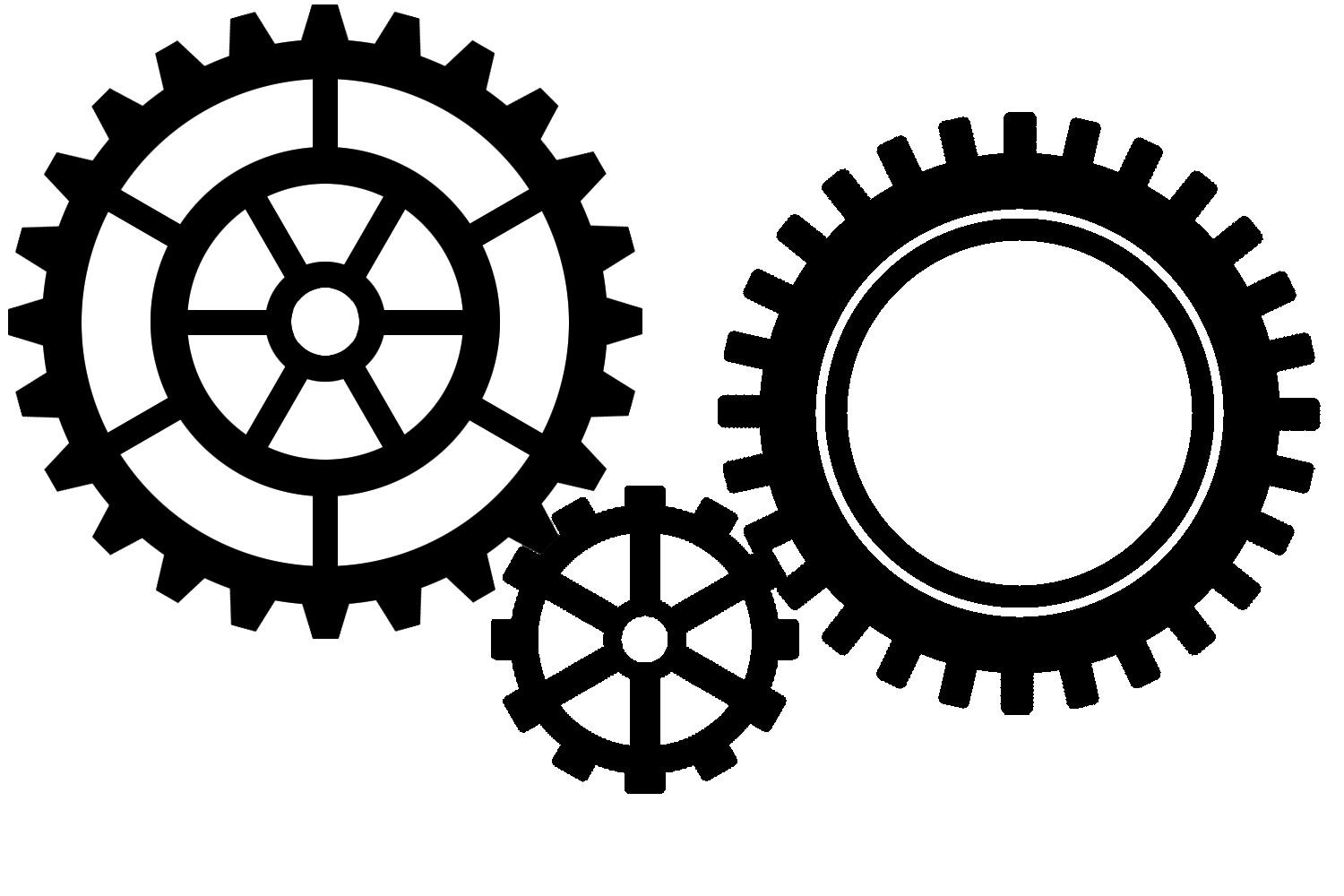 gears clipart black and white