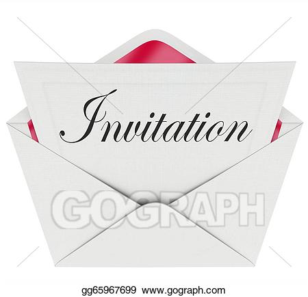 Drawing word card invited. Envelope clipart invitation envelope
