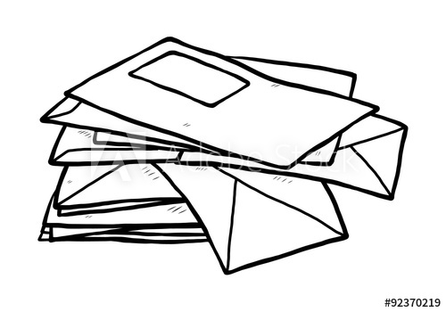 envelope clipart pile