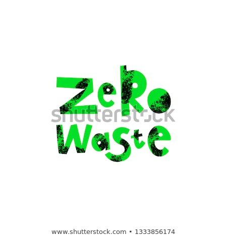 Zero waste cartoon lettering. Environment clipart vector