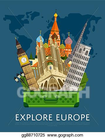 Europe clipart banner. Eps illustration explore with