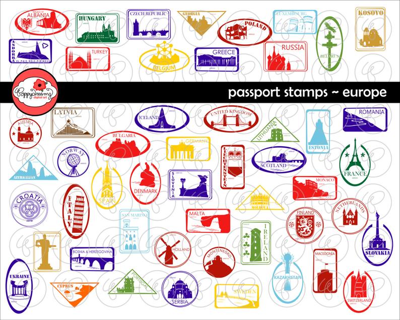 europe clipart stamp