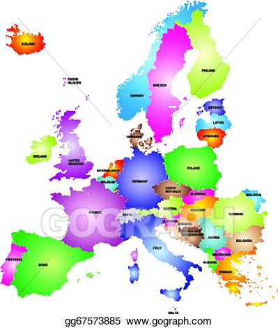 Art map eps gg. Europe clipart vector