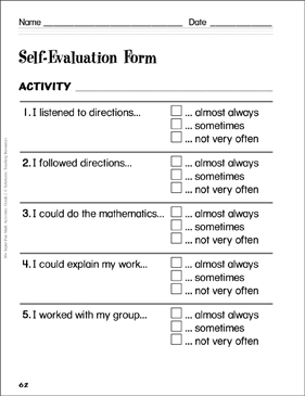 Self grade printable assessment. Evaluation clipart checklist student