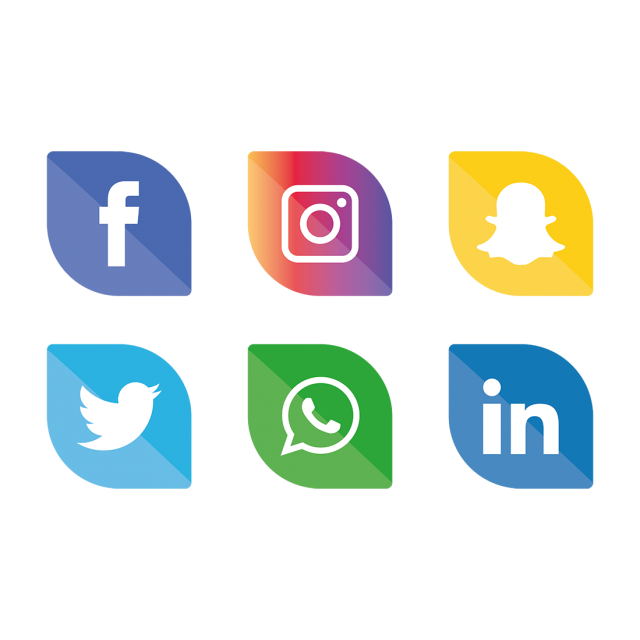 Social media icons set. Evidence clipart icon