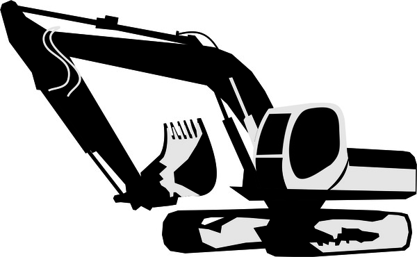 Excavator free vector in. Bulldozer clipart silhouette