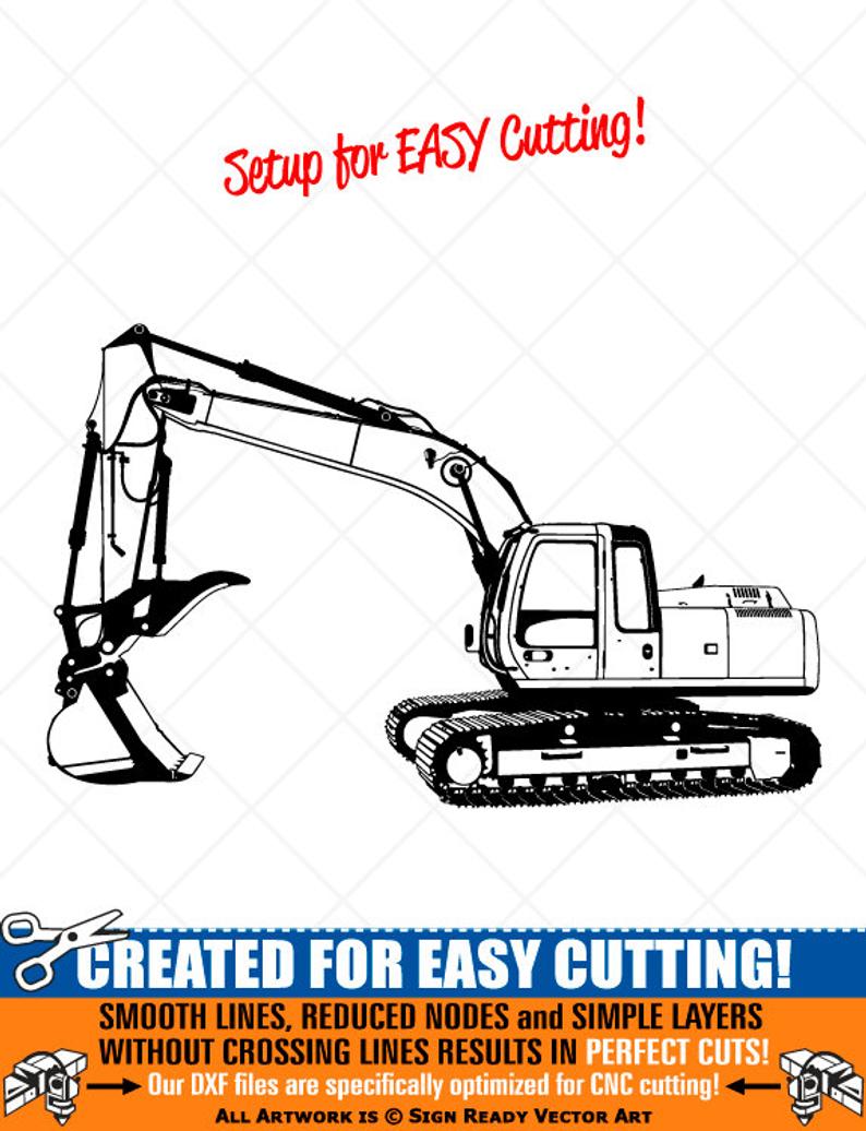 Detailed vector clip art. Excavator clipart backhoe case