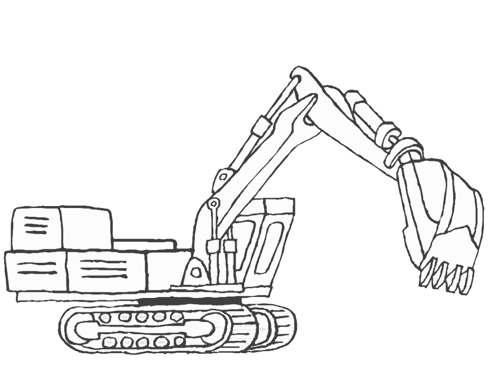 Excavator clipart colouring page.  collection of digger